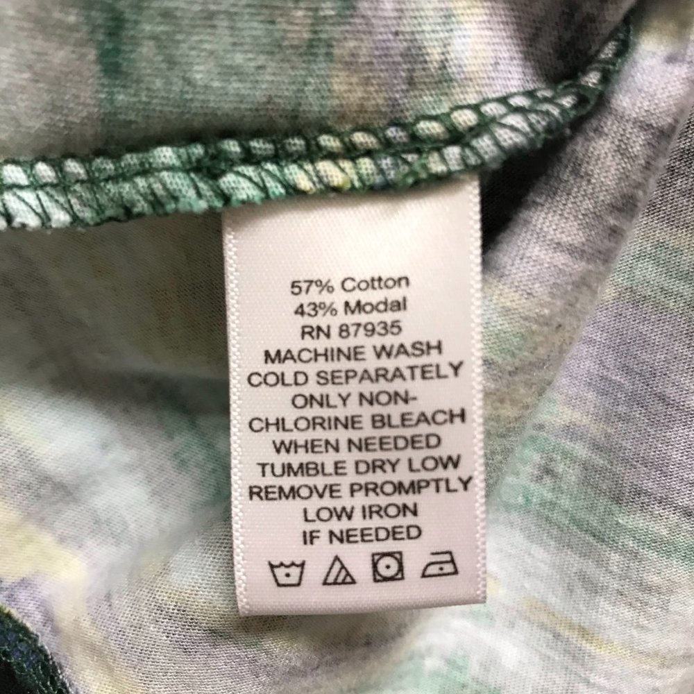 LOGO Green Multicolor Ruched Tunic Top - Picture 3 of 4